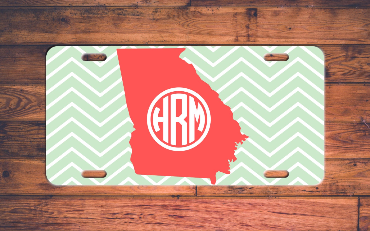 Georgia Monogrammed License Plate Car Tag GA Custom Chevron