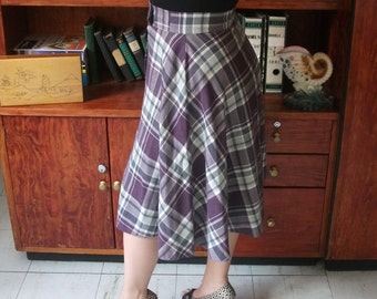 Apothecarius Wrap Tartan Skirt (Moss/Lavender) main image 0