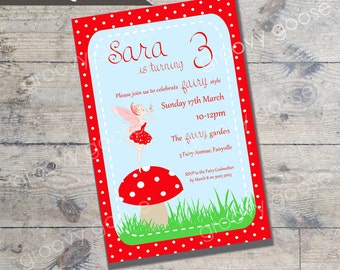 Fairy Garden Kids Party invitation DIY Printable Fairy theme party Fairy Invitations