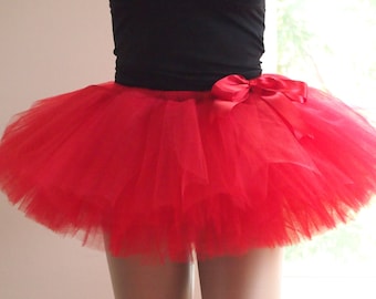 Red Plus Size Tutu - Adult tutu, Color run tutu , Red tutu, Racing tutu, Red tulle skirt, Plus size fashion, Halloween tutu