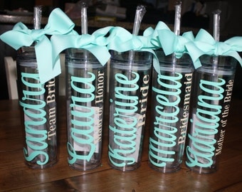 Personalized Tumbler, Wedding tumbler, Bride Tumbler, Bridesmaid Tumbler, Bachelorette Tumbler, Favor Gift