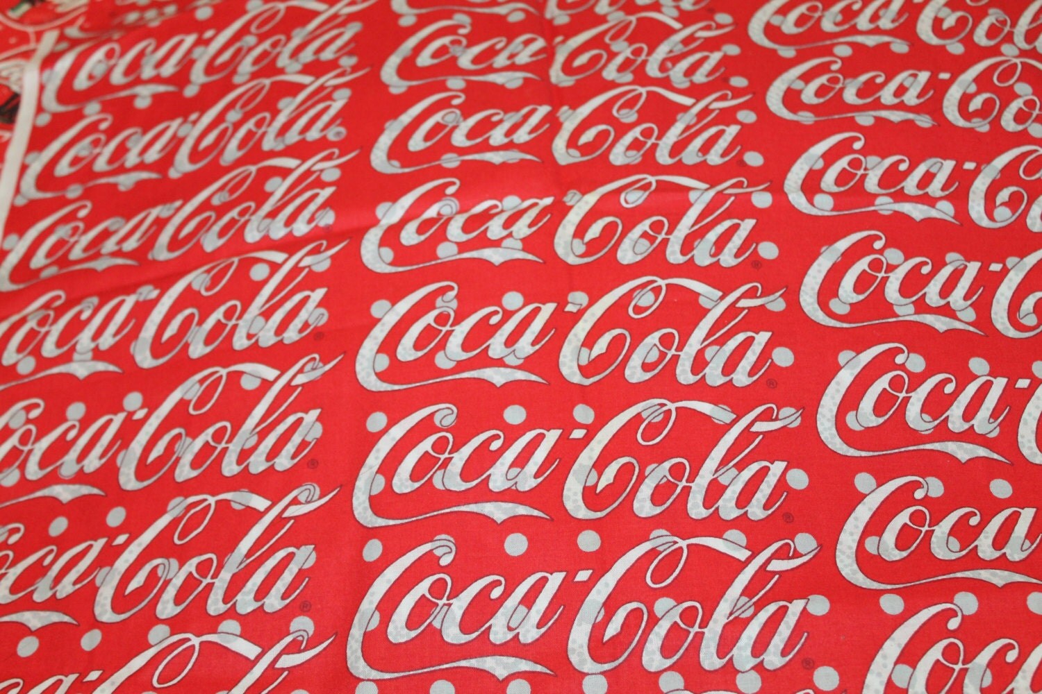 1 Yard Coca Cola Fabric Cotton by mystuffedattic on Etsy