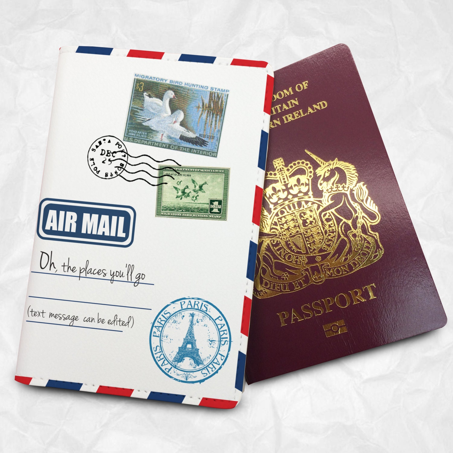 Envelope Personalised Custom Name Passport Cover Passport