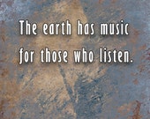 Inspirational quote, Father's day Earth and Music - The earth has music for those who listen, poster, wallart digital Download printable art Inspirational quote, Father's day Earth and Music - The earth has music for those who listen, poster, wallart digital Download printable art