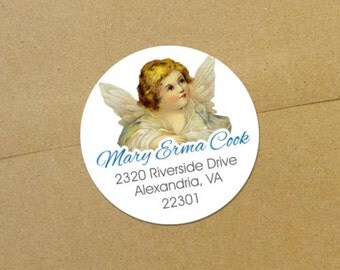 Angel address labels | Etsy