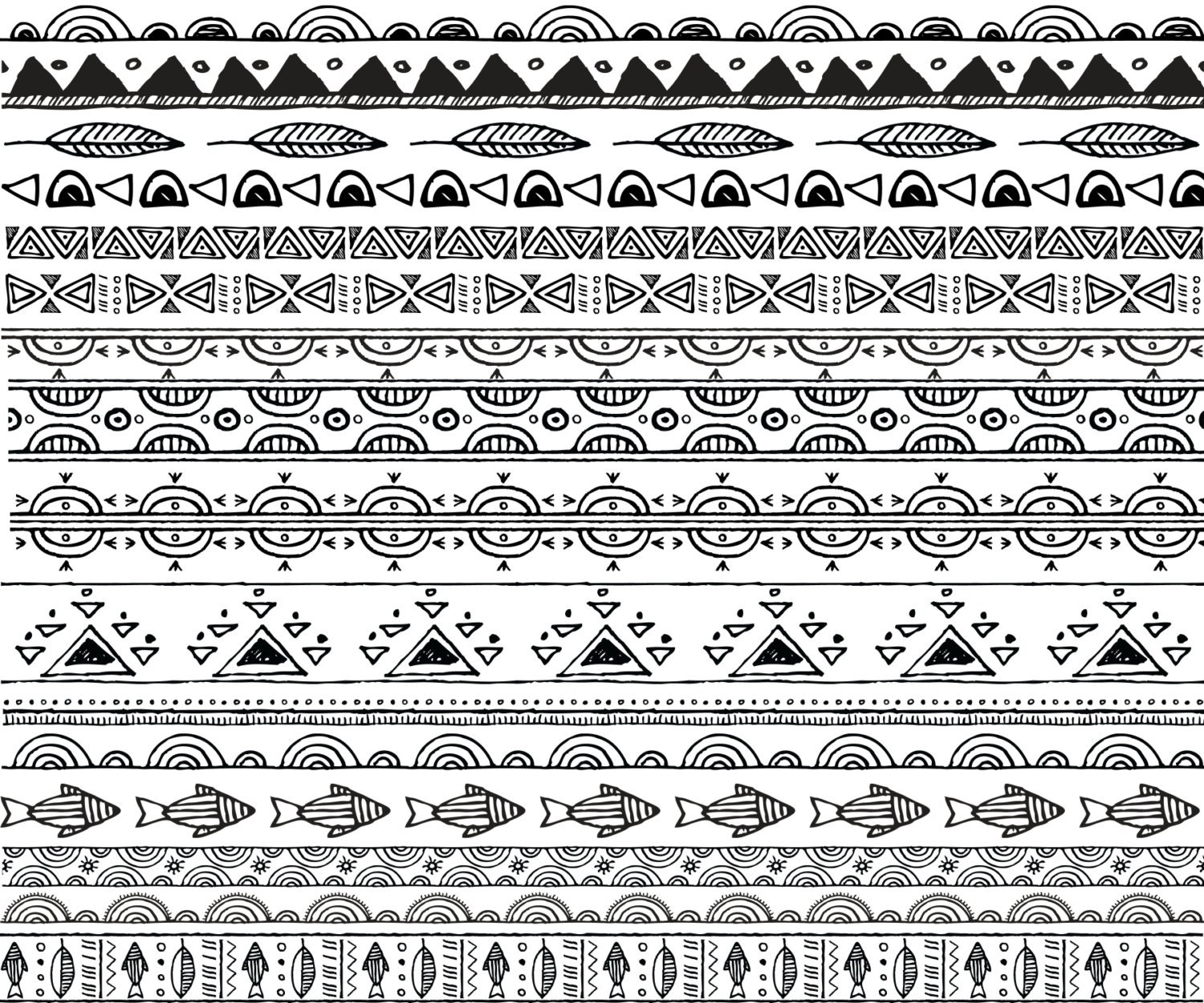 Tribal border clipart: TRIBAL CLIP ART Doodle