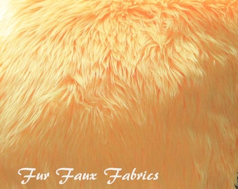 Sunshine Yellow Bright Luxury Shaggy Fur Faux Fabric By The Yard Remnants Long Pile Shaggy Solid Upholstery Supplies Crafts Plush