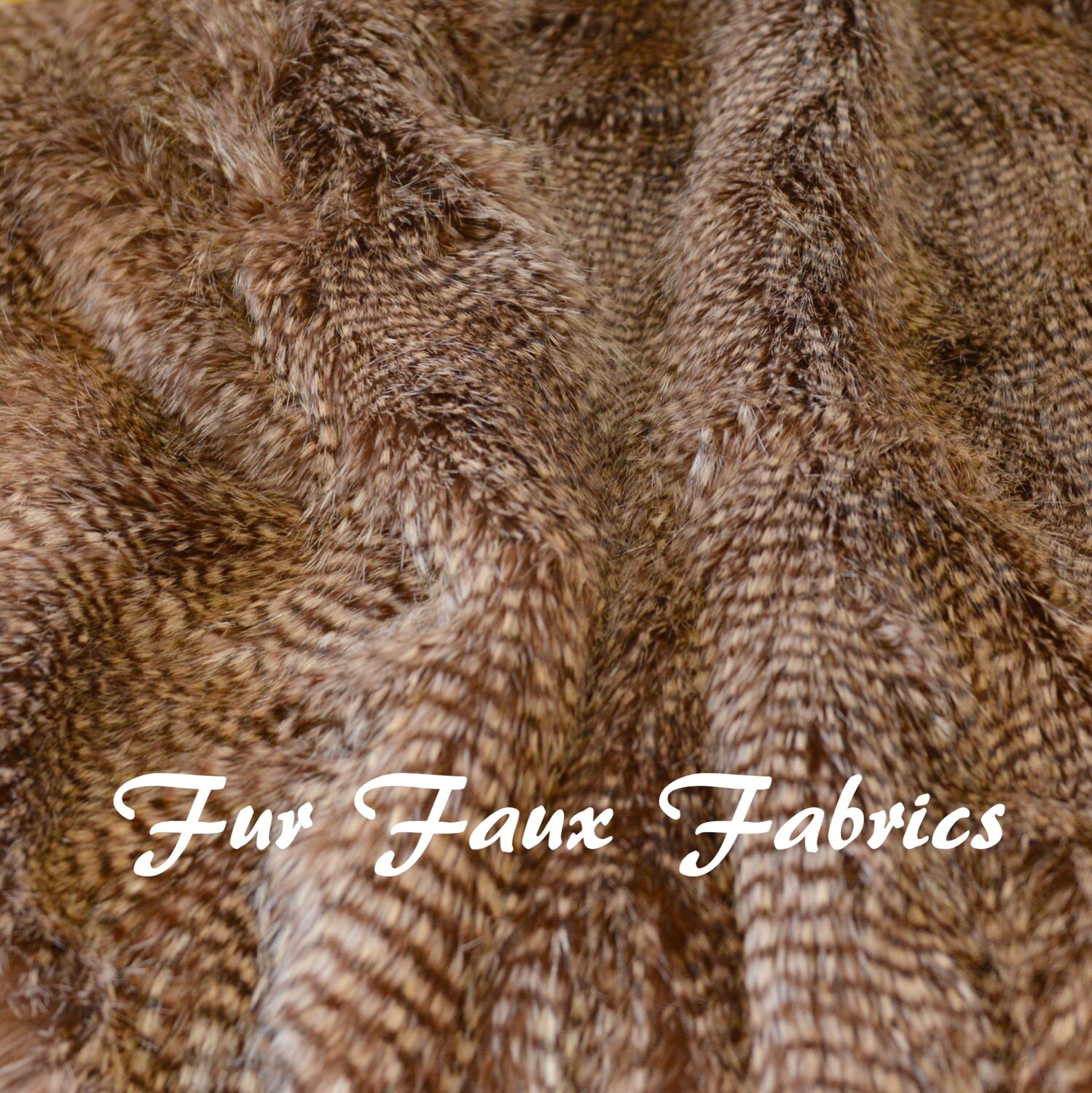 Brown/Gold Fancy Feather Ostrich Bird Fur Faux Fabric By The