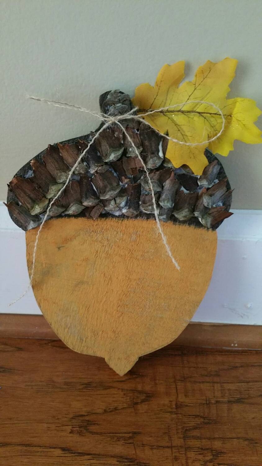 Recycled wooden acorn for fall