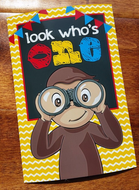 Curious George Look Who's One Sign