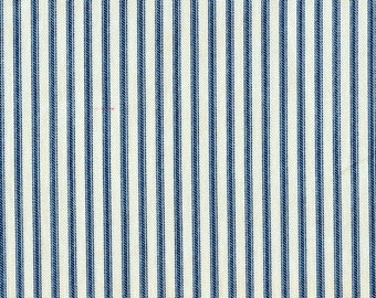 Shower Curtain Nautical Blue Ticking Stripe
