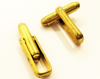 10 Pcs (5 Pairs ) Raw Brass Mens Cufflink Backs