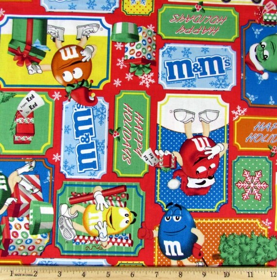 M&M Candy Christmas Fabric
