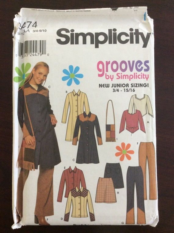 Simplicity Junior Outerwear Clothing Pattern Out Of Print