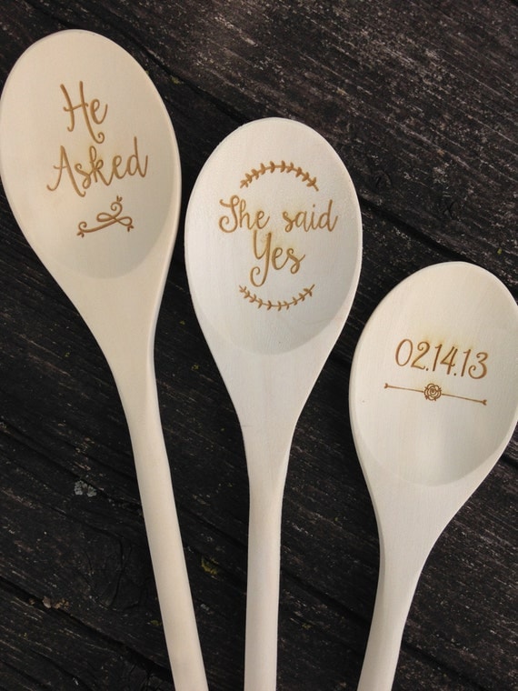 Engraved Wood Spoon Set Personalized spoon wooden by SSEngraving