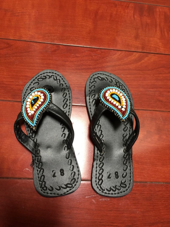 hand made leather beaded sandals