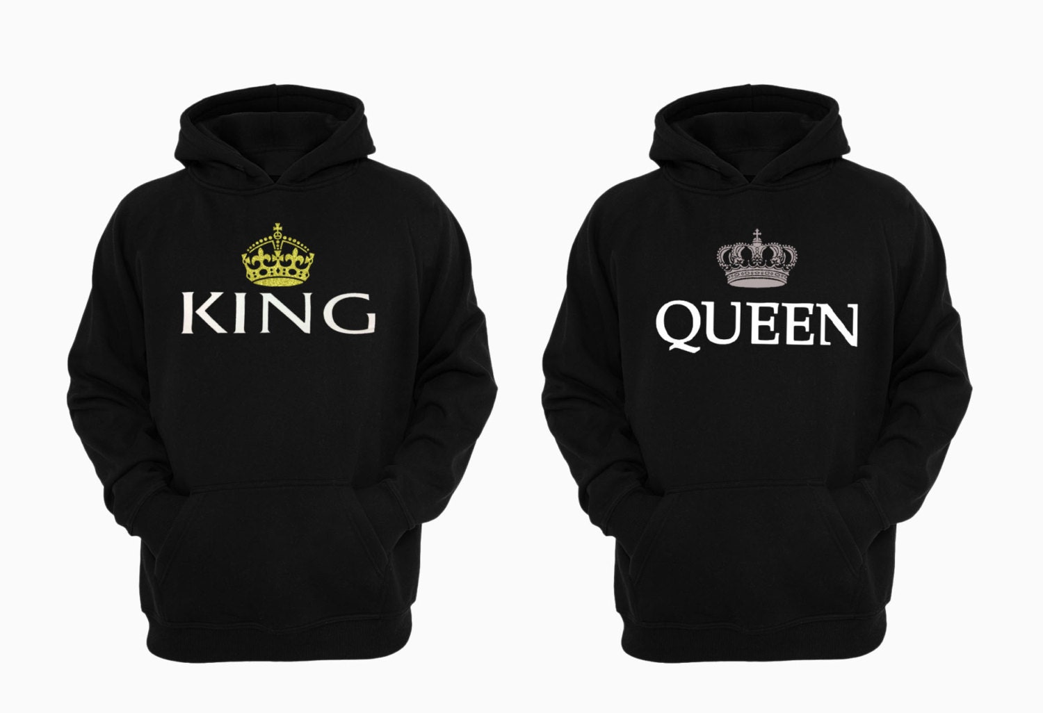 Couples Matching King and Queen with Crowns Cute by FreshteesNY