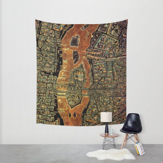 Items similar to Wall Tapestry, Paris 1550 VINTAGE MAP Available in