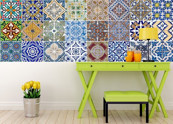 Talavera set di 24 piastrelle piastrelle adesivi miste di alegriam Piastrelle adesive per cucina