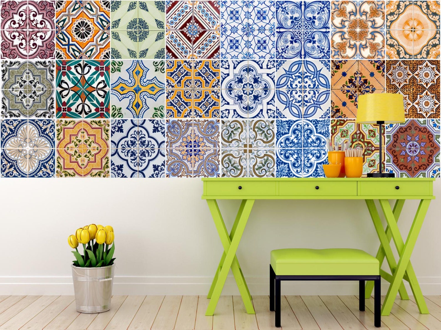 Set Of 24 Tiles Decals Tiles Stickers Mixed Tiles For Walls