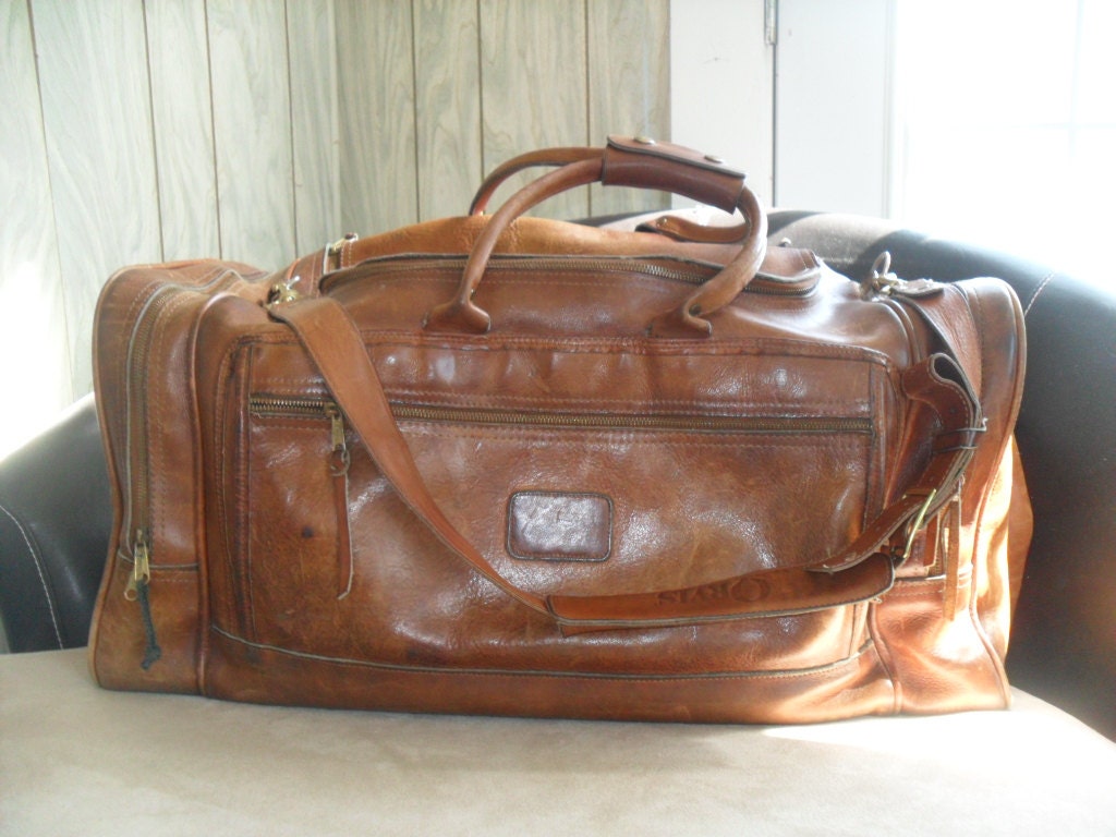 orvis leather duffle