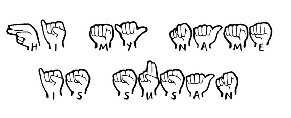 ASL with Letters Font Instant Download by ASLoutreach on Etsy