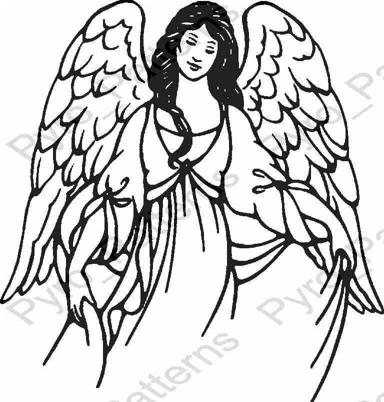 Pyrography Wood burning Angel Pattern Printable Stencil