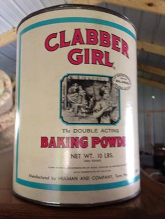 Items similar to Clabber Girl Vintage 10 LB Baking Powder Tin Can on Etsy