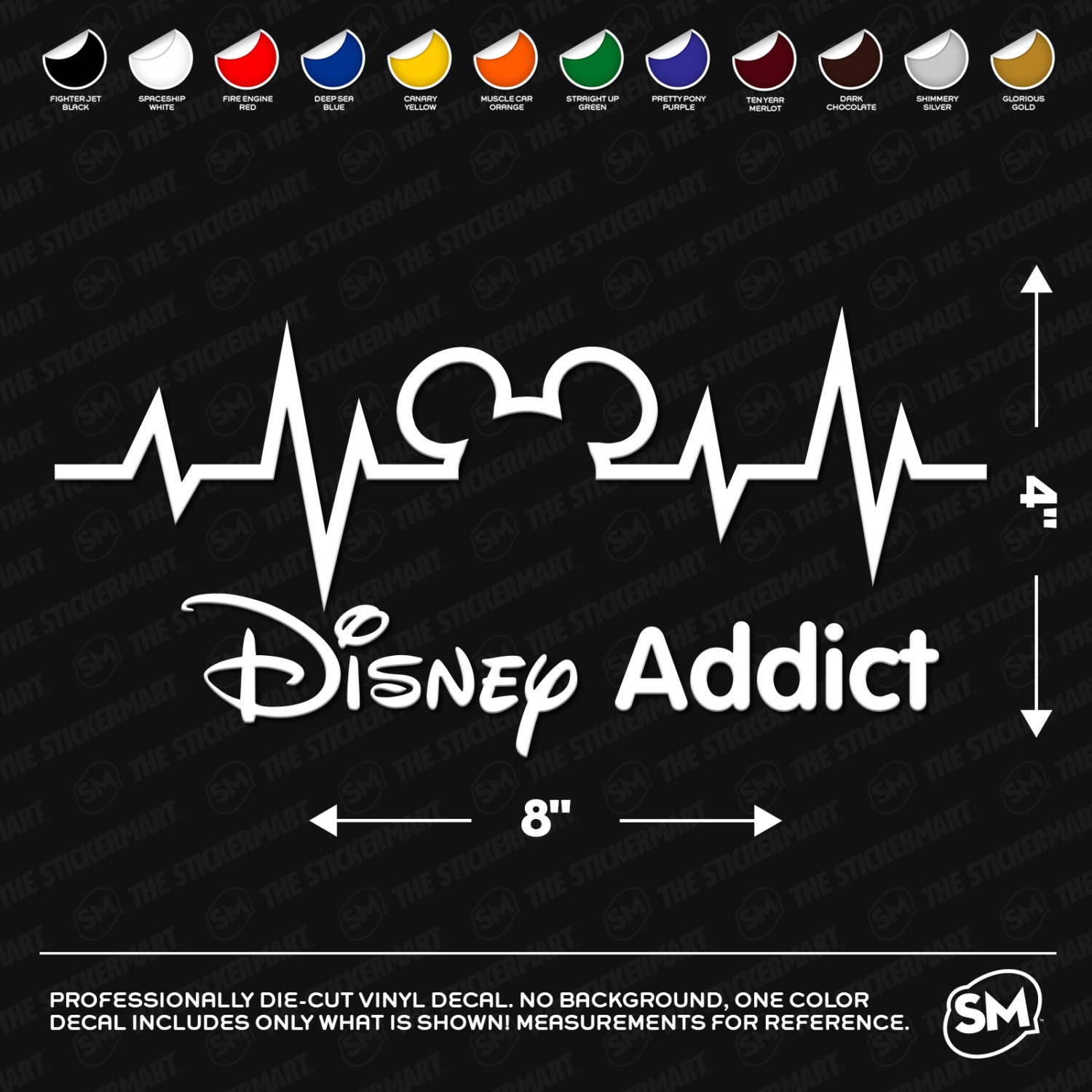 Disney Heartbeat Disney Addict 8x4 Vinyl Decal