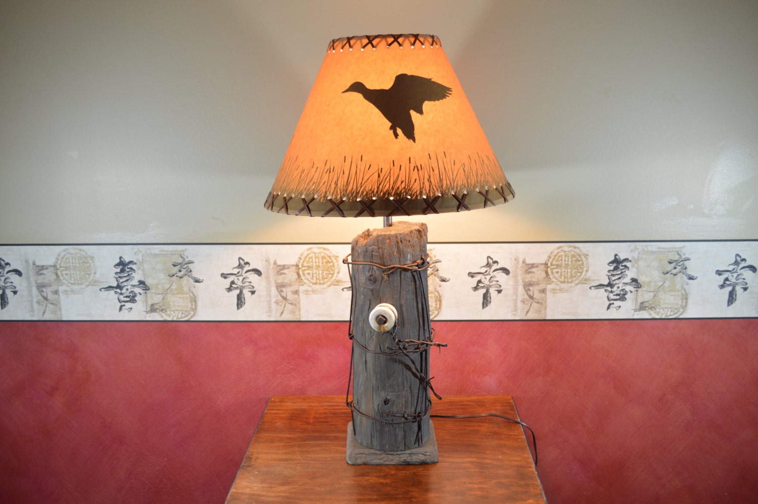 Rustic Wood Lamp Cedar Post Lamp Fence Post Lamp Rustic