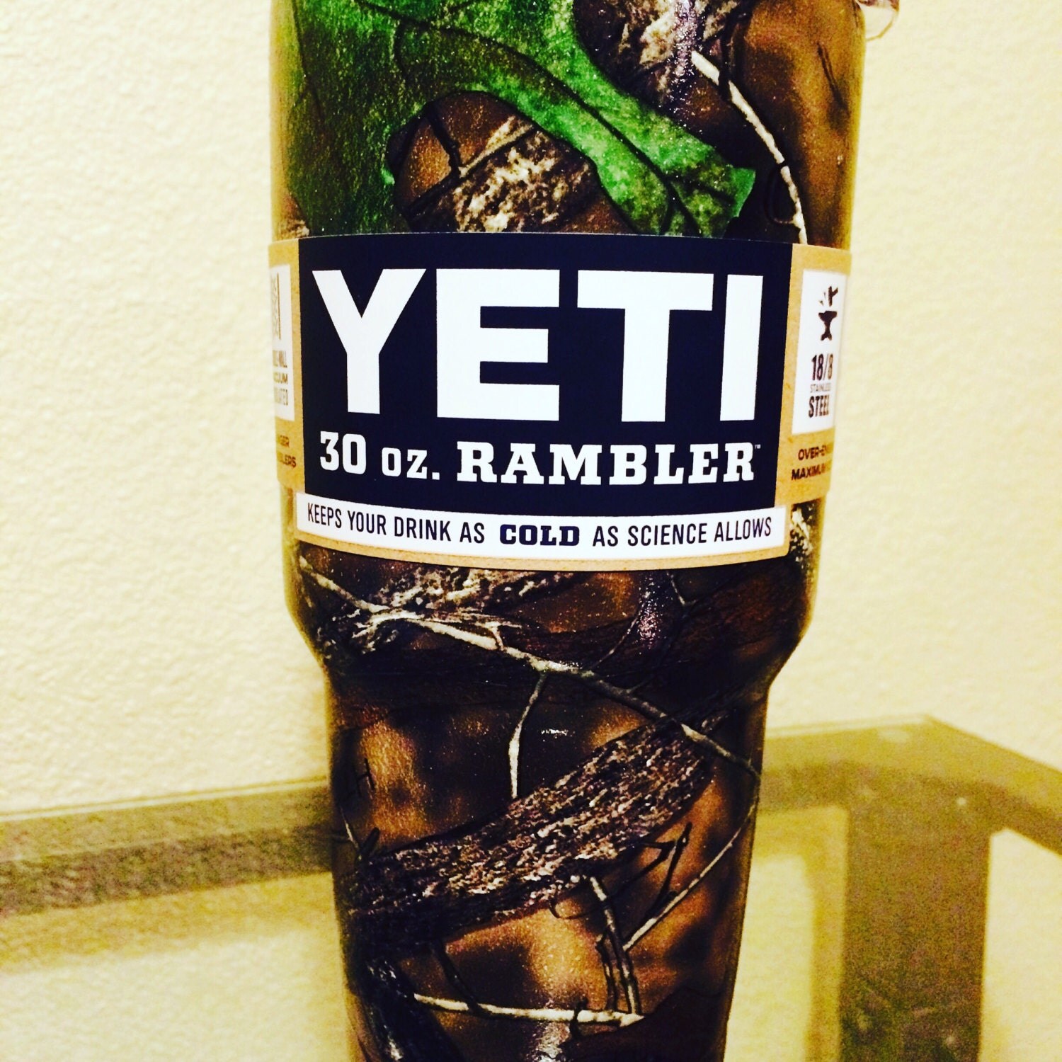 Camo Customized Yeti Rambler by FierceDesignGraphics on Etsy
