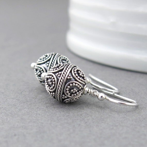 silver dangle earrings simple