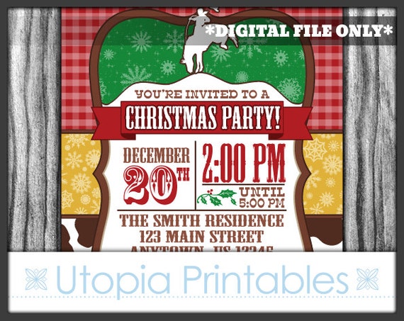 Western Christmas Party Invitations 4