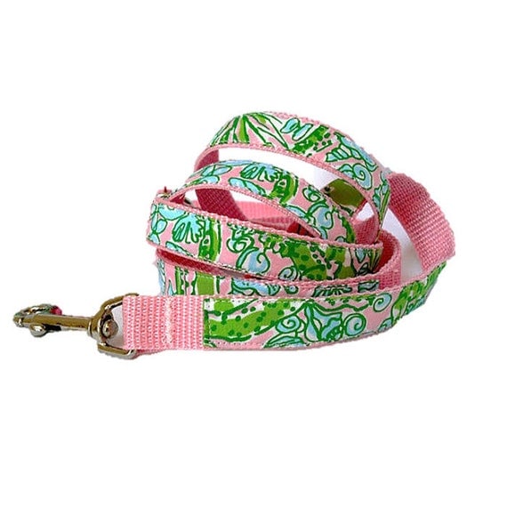 Dog Leash Lilly Pulitzer See Ya Later Alligator Fabric