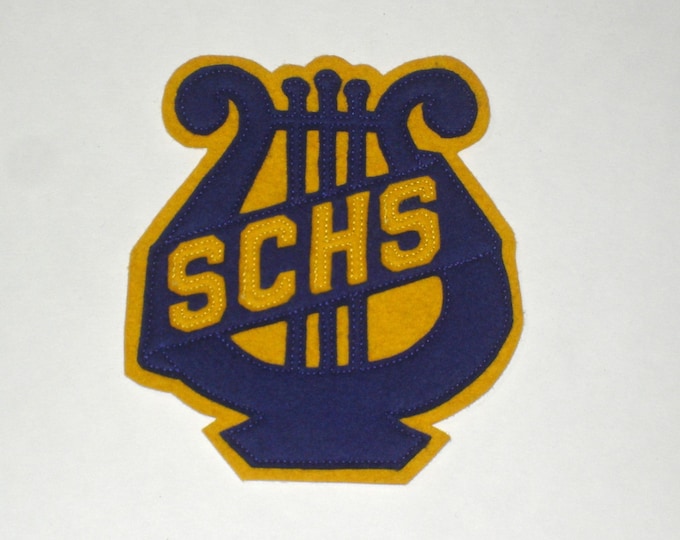 Vintage 1930s Varsity Band Letter Patch SCHS Blue Gold