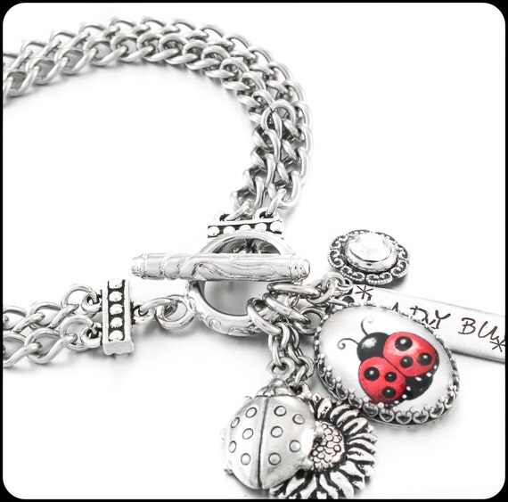Ladybug bracelet silver Clearance