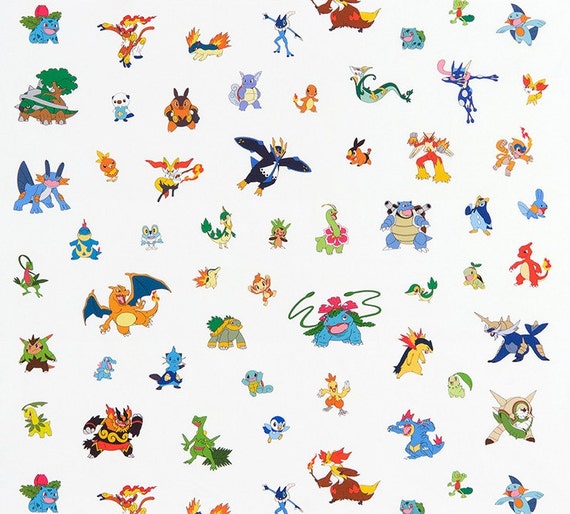 Pokémon Cotton Fabric From Robert Kaufman Large Character