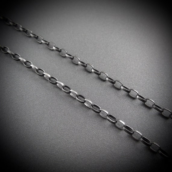 Darkened Adjustable Sterling Silver Big Loopy Chain
