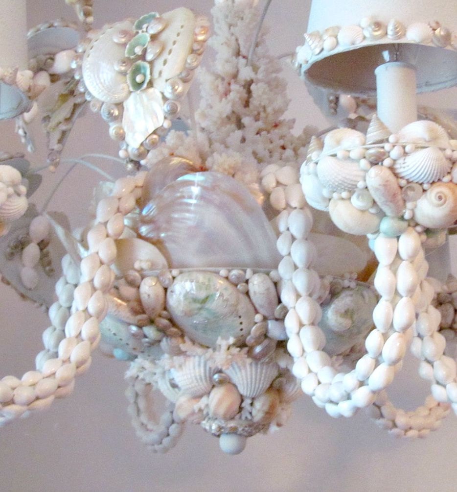 Seashell Chandelier Chandelier Lighting Shell by SandisShellscapes