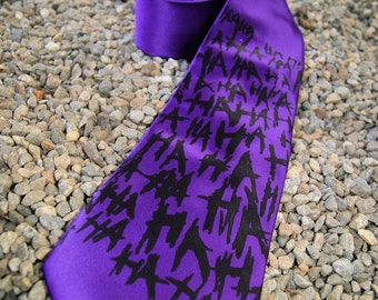 Purple Joker Ha Ha Ha Geeky Cosplay Mens Tie - MTCoffinz