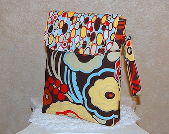 Sale - MOCCA and BANGLE DOTS - Diaper and Wipe Carrier with Snap Wristlet Strap