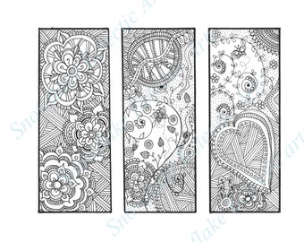 Items similar to Printable DIY Bookmarks - Print and Color Yourself ...