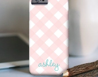 iPhone 7 Personalized Case - Gingham with name - other models available