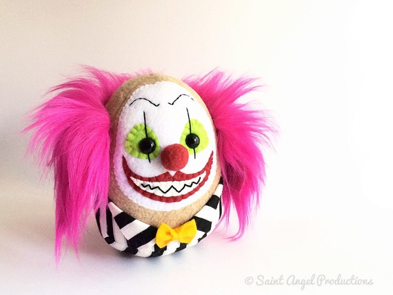 creepy clown stuffed animal