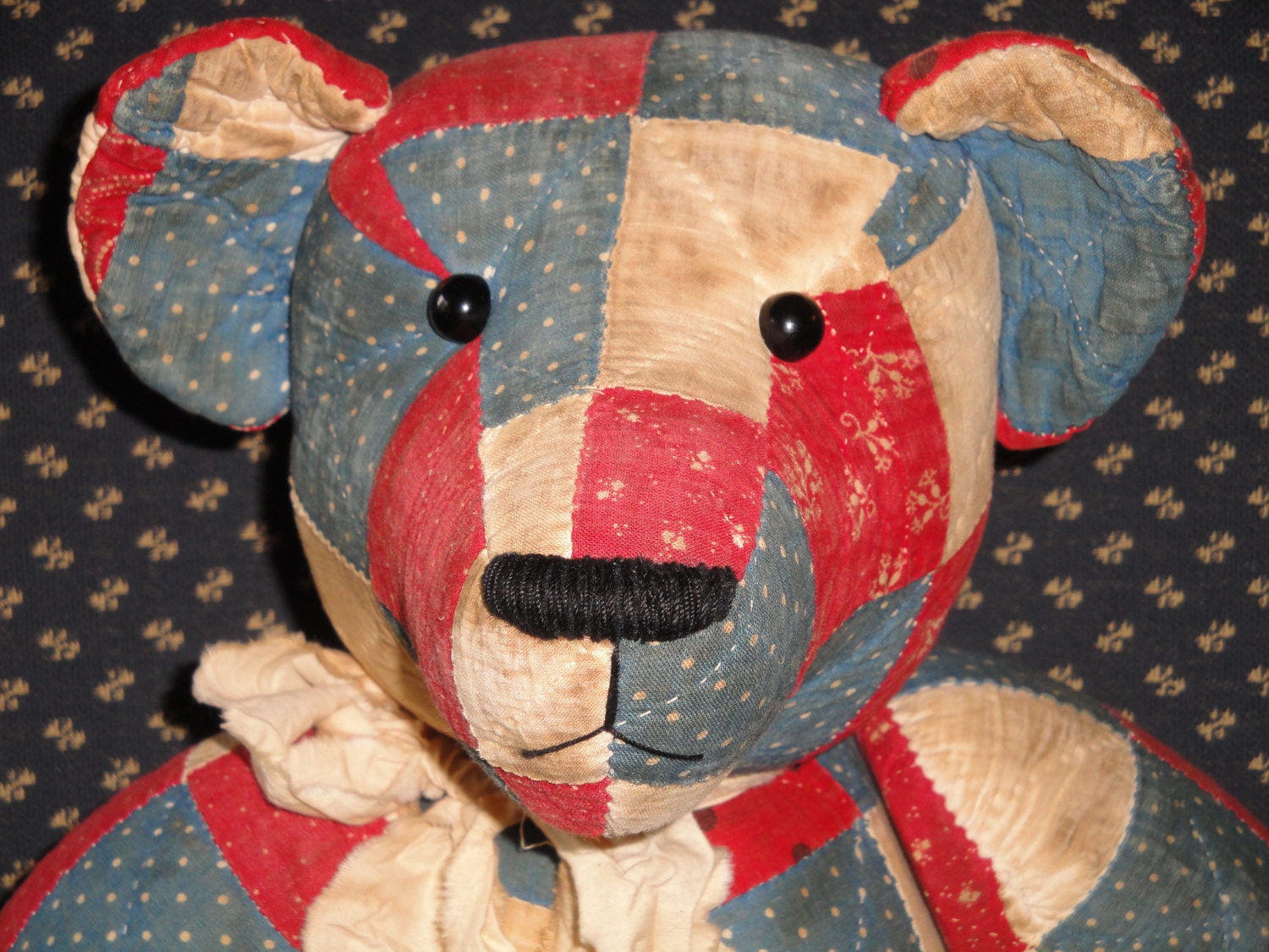 Old Quilt Bear Vintage Quilt Bear Large Jointed Bear