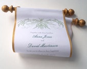 invitations wedding rings on scrolls