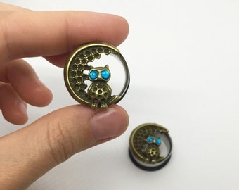 7/8" (22mm) / Owl Moon Plugs Gauges Stretchers / Stretched Gauged Ears