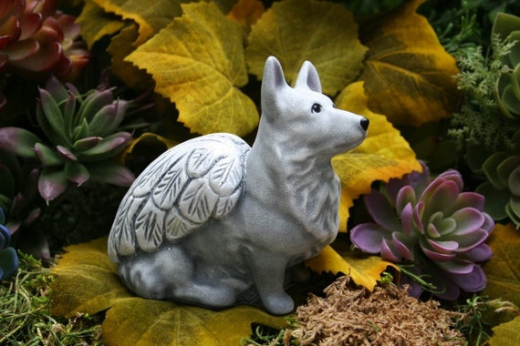 angel dog statue