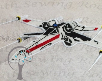 Star Wars X Wing Fighter Rebel Applique, Applique Embroidery Design