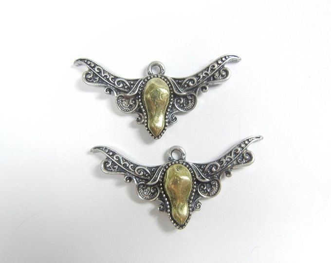 Pair of Two Tone Decorative Steerhead Charms